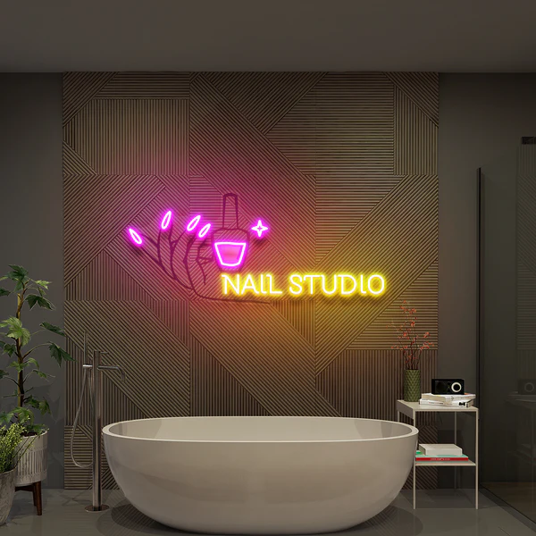 Nail Studio Artwork Led Neon Sign Light, Nail Spa Decoration